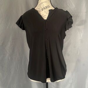 Zoey & Leelo Black Ruffle Blouse for Women in Women’s Size Medium